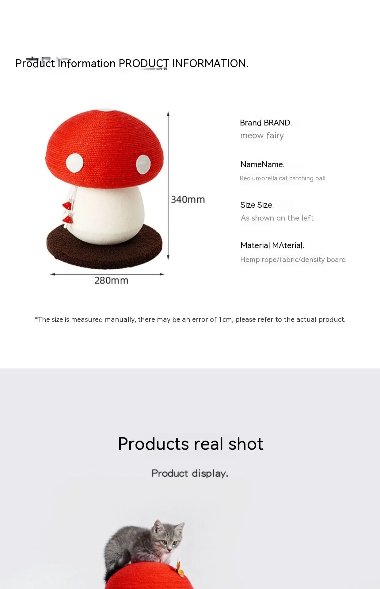 Mushroom Cat Scratching Board