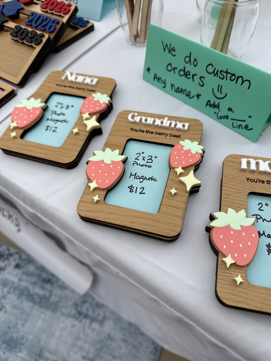 Strawberry Mother’s Day magnetic photo frame