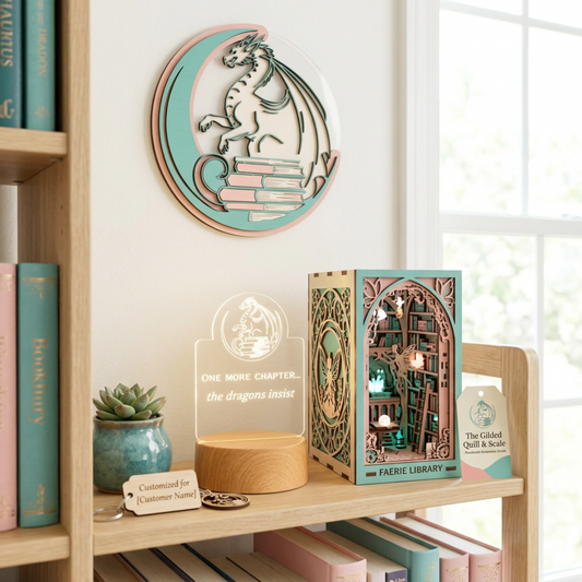 Dragon & Books Circle LED Light